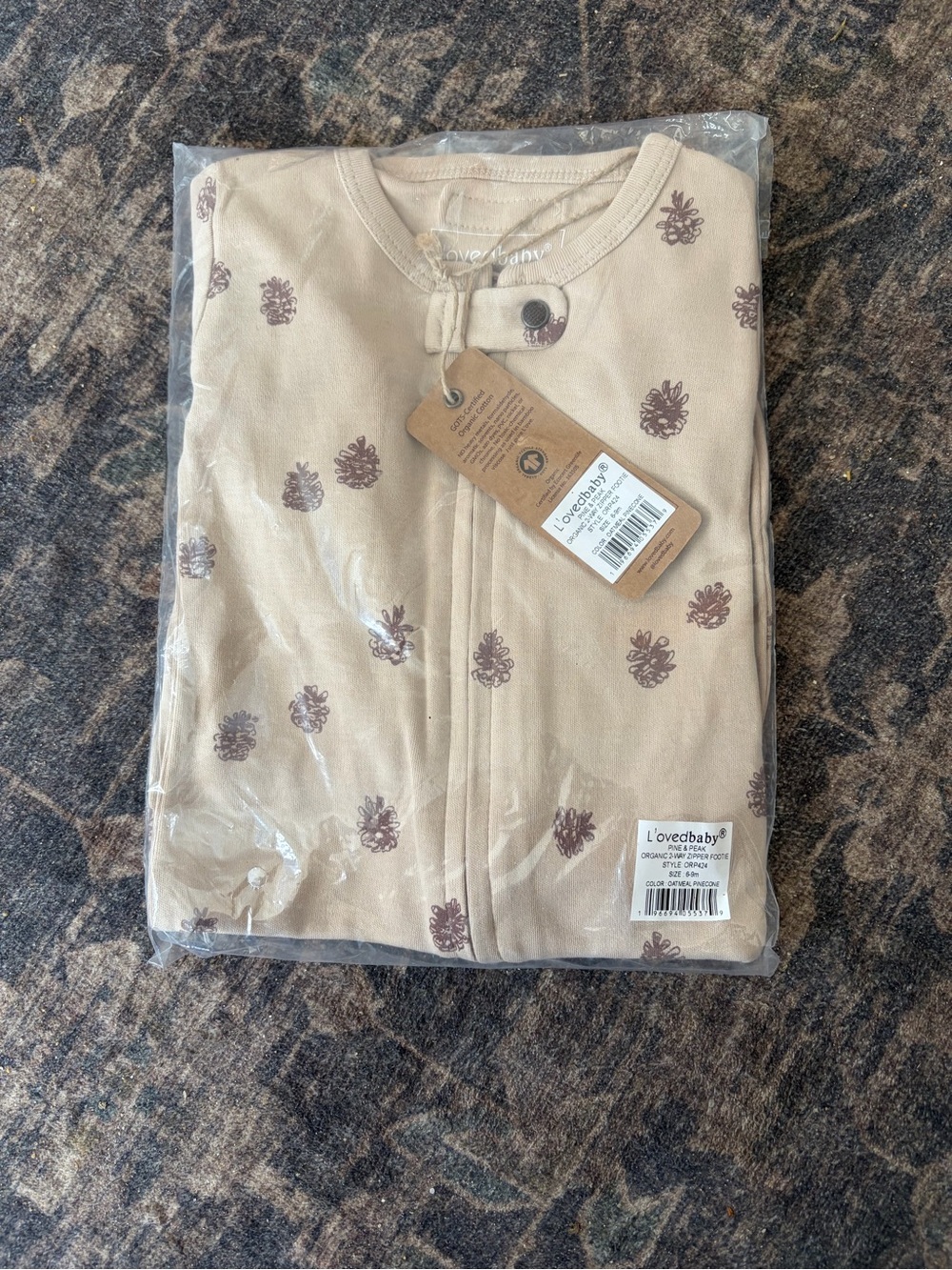 L'ovedbaby Pinecone Print footie